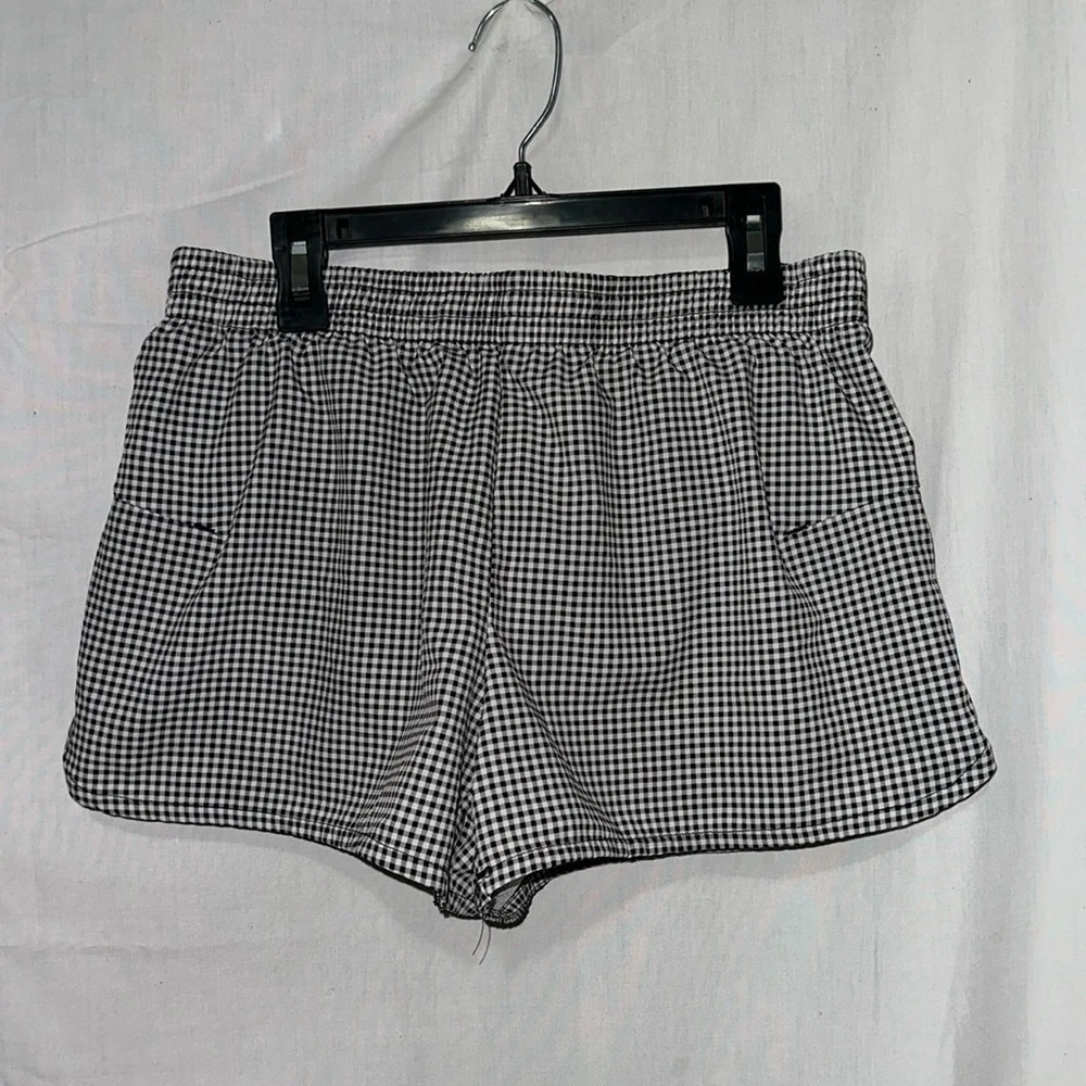 black & white checkered Jadelynn Brooke athletic shorts size small